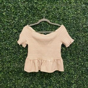 Off the shoulders peplum top.